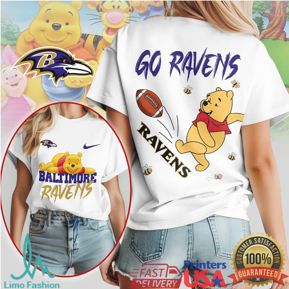 Baltimore Ravens Official NFL Winnie The Pooh Go Shirt - Limotees LLC