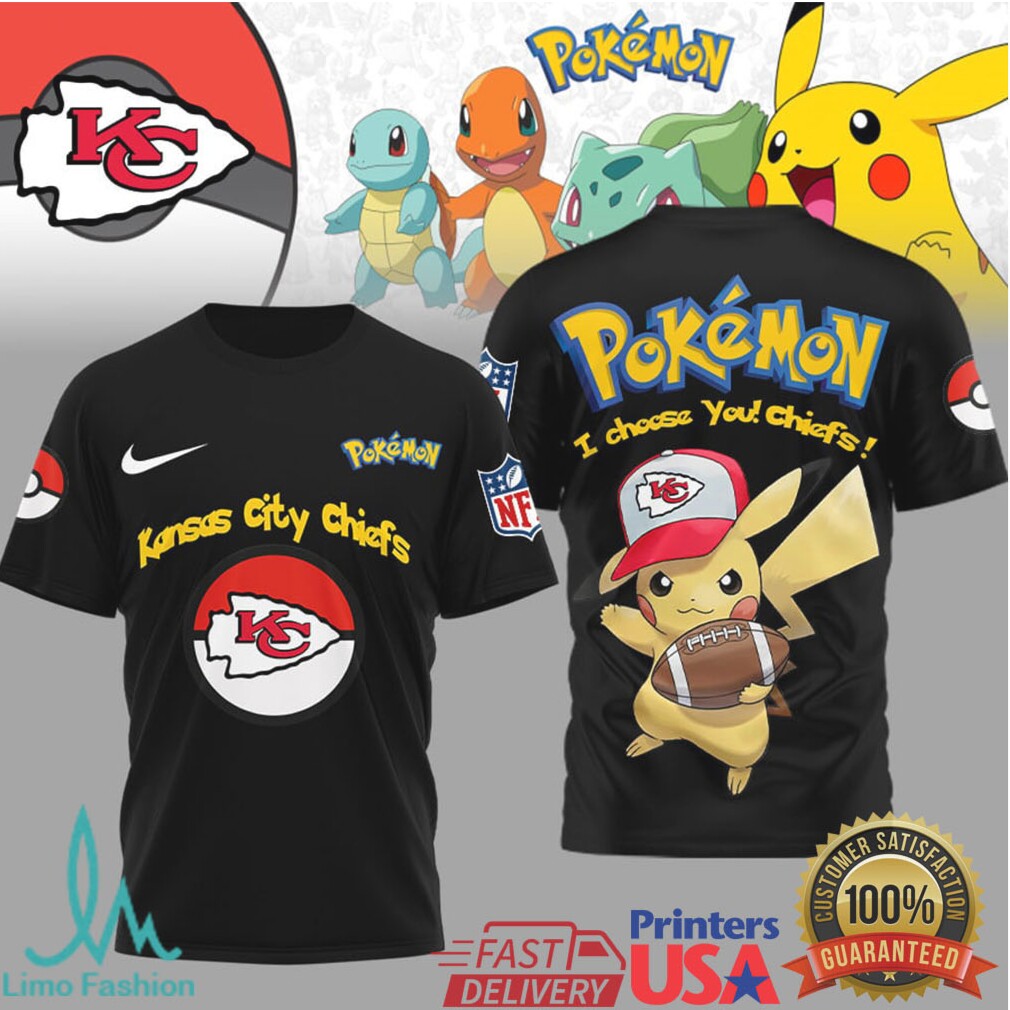 Kansas City Chiefs Official NFL I Choose You Pikachu 3D Shirt - Limotees LLC
