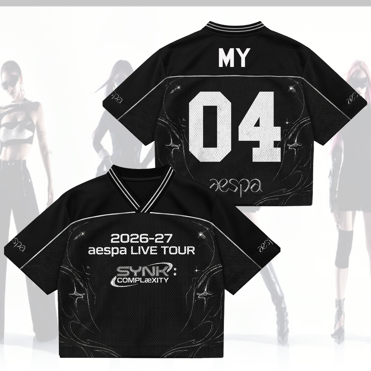 SYNK AESPA Live Tour Mixed Mesh Jersey Gift For Fans