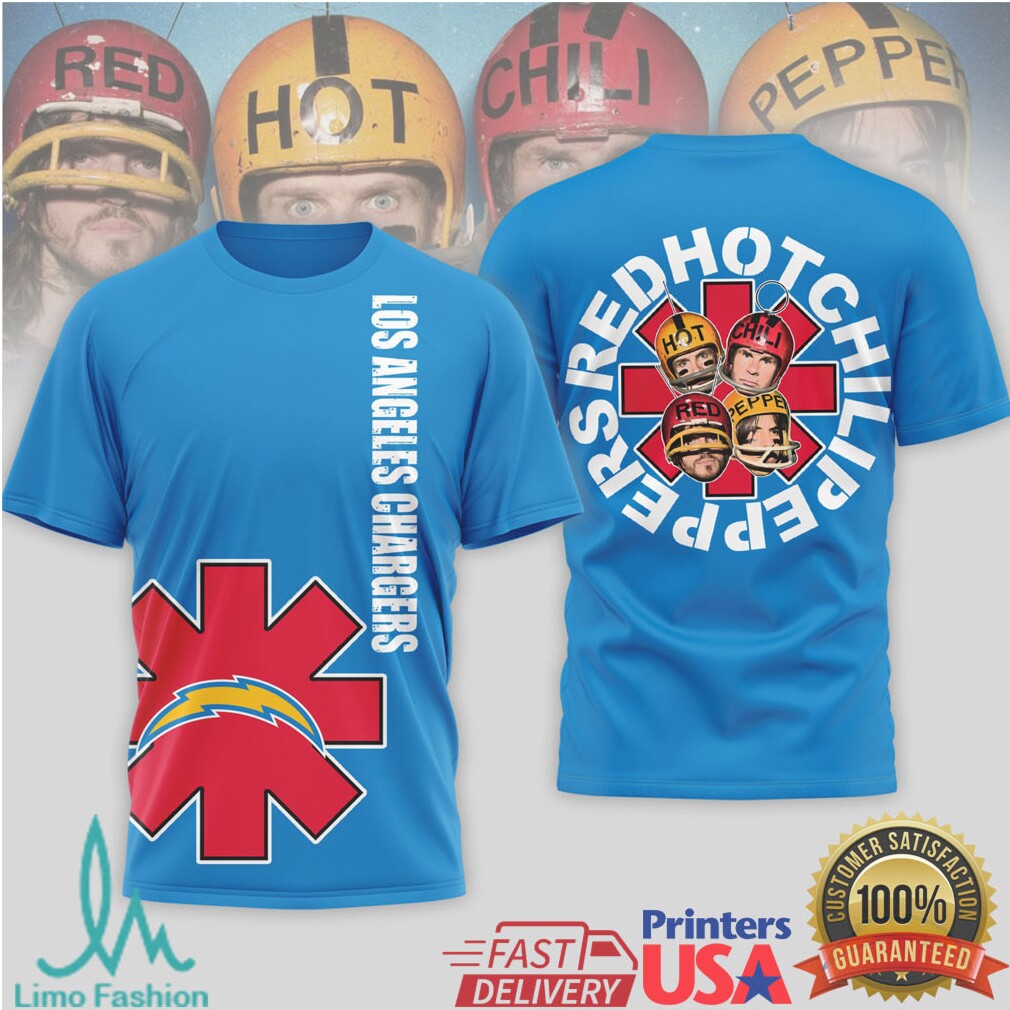Los Angeles Chargers Official NFL Red Hot Chilli Peppers 3D Shirt - Limotees LLC