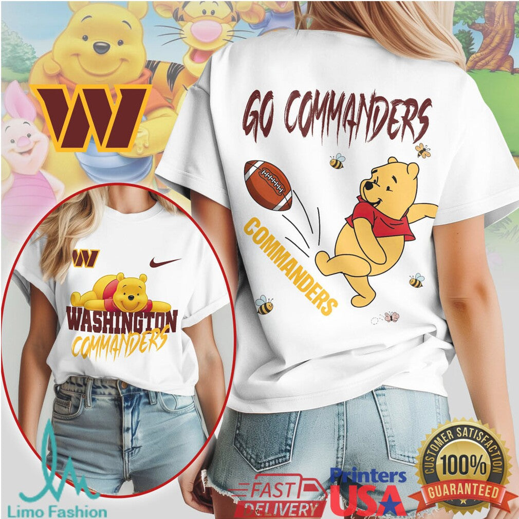 Washington Commanders Official NFL Winnie The Pooh Go Shirt - Limotees LLC