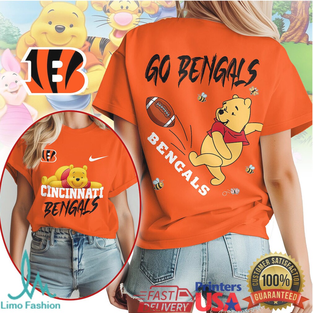Cincinnati Bengals Official NFL Winnie The Pooh Go Shirt - Limotees LLC