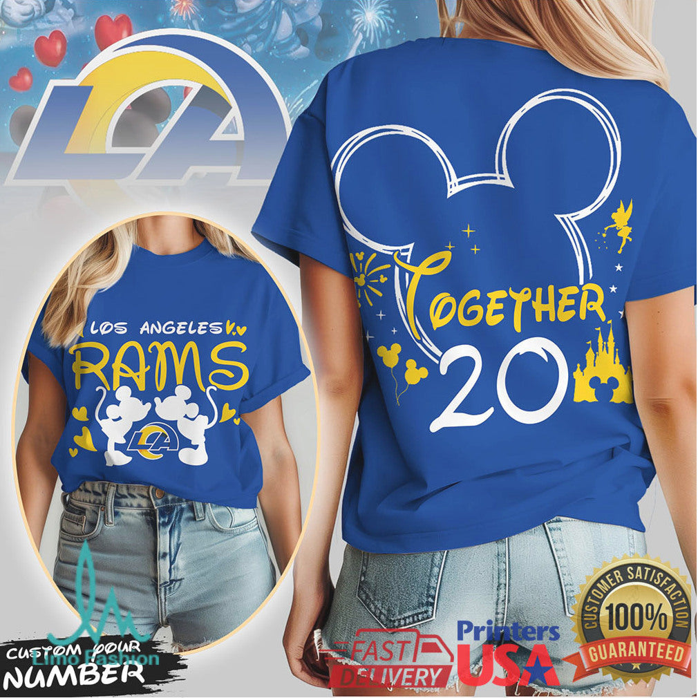 Los Angeles Rams Official NFL Valentine Mickey Together Shirt - Limotees LLC