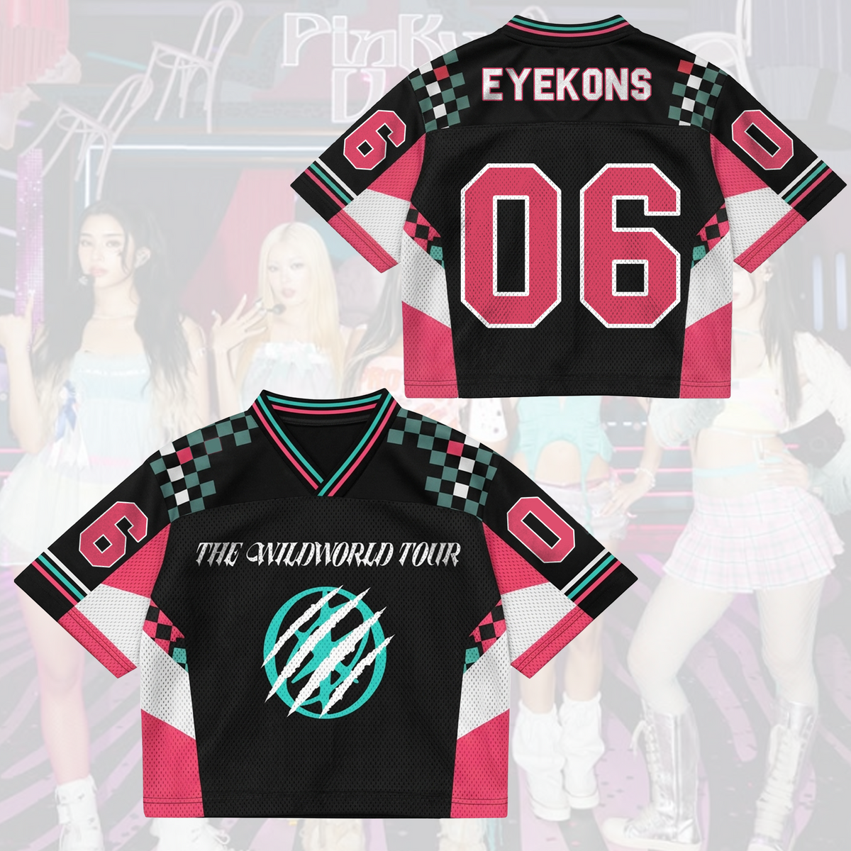 Fierce The Wildworld Tour Katseye Eyekons Core Mixed Mesh Jersey Gift for Fans