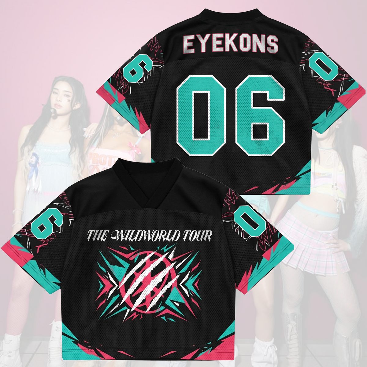 Rebellious The Wildworld Tour Katseye Mixed Mesh Jersey Gift for Fans