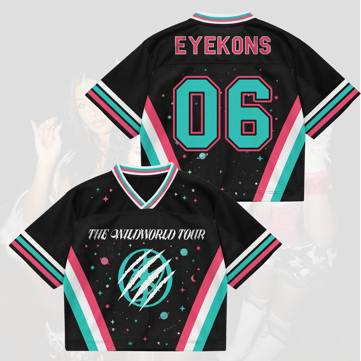 Feral The Wildworld Tour Katseye Sporty Aesthetic Mixed Mesh Jersey Fanmerch