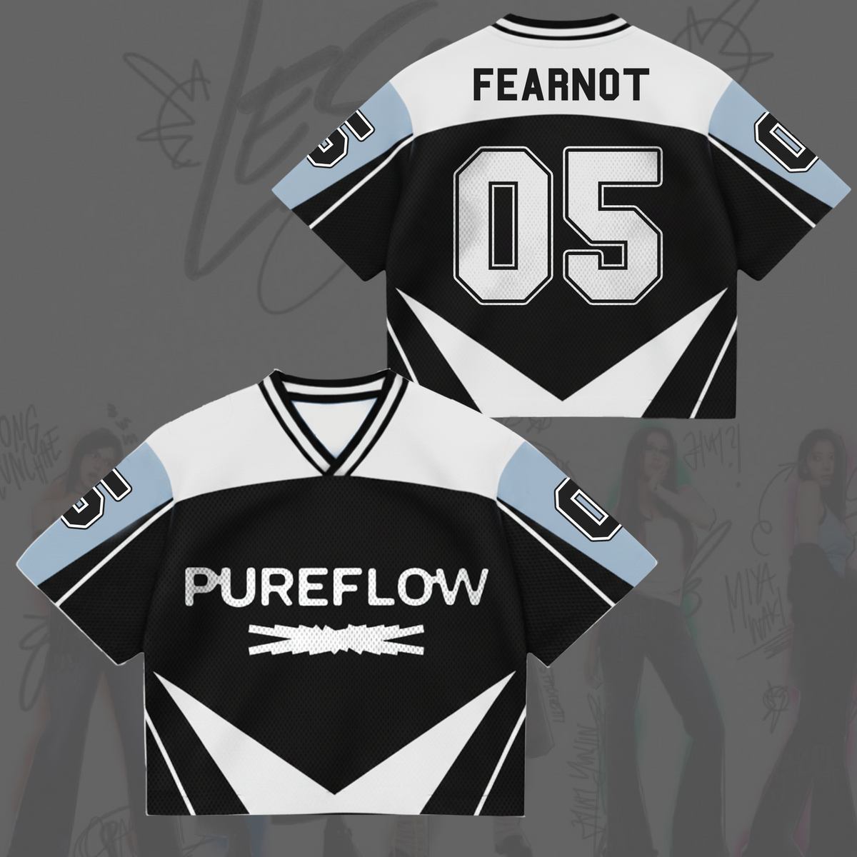 Le Sserafim Pureflow Come Back Mixed Mesh Jersey Gift For Fans