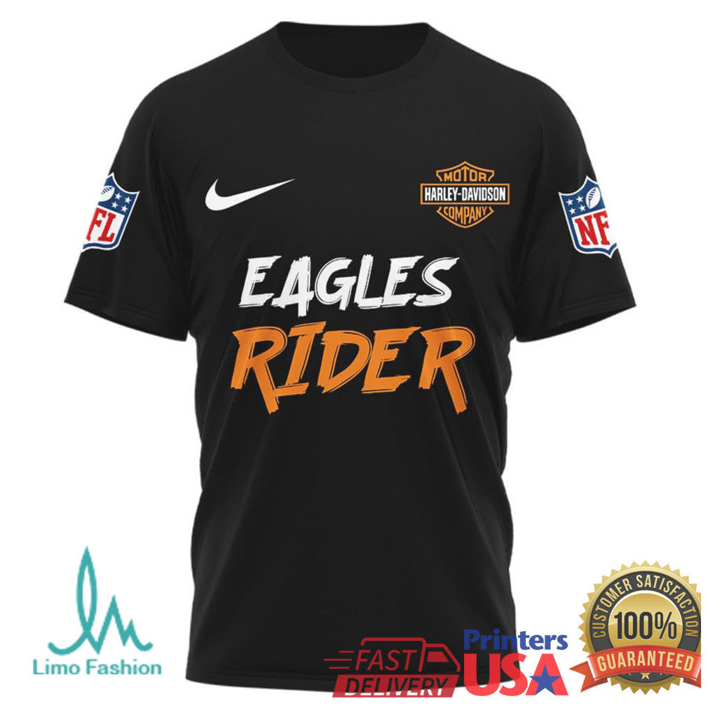 Philadelphia Eagles Official NFL Ghost Rider Harley Davidson 3D Shirt - Limotees LLC