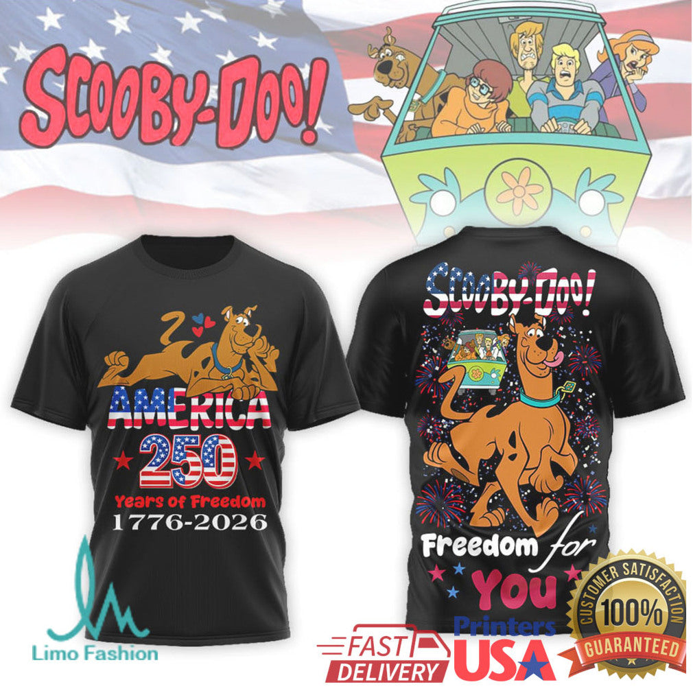 Scooby Doo America 250 Years of Freedom 1776 2026 Mystery Machine T Shirt - Limotees LLC