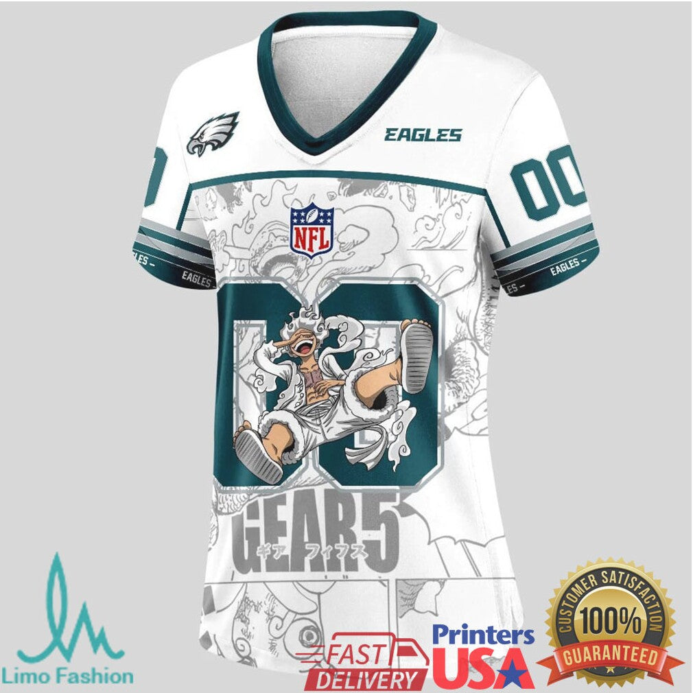 Philadelphia Eagles Official NFL Luffy Gear 5 Special Edition Baseball Jersey Custom Name - Limotees LLC