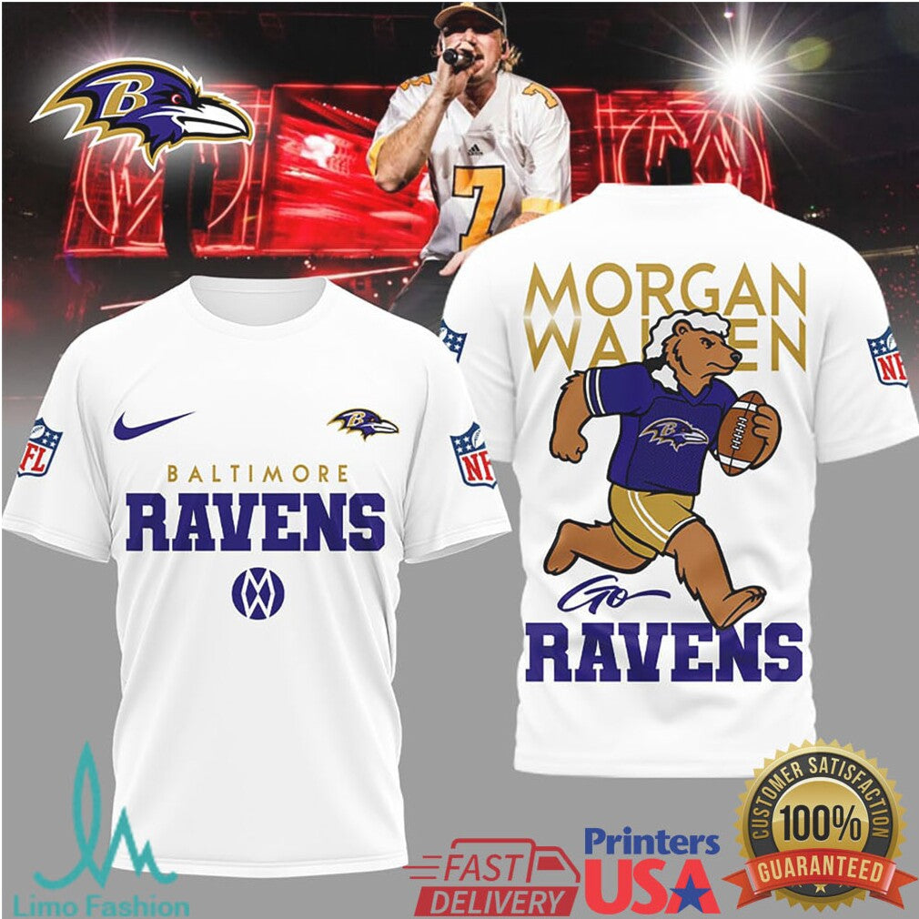 Baltimore Ravens Official NFL Morgan Wallen Fan 3D Shirt - Limotees LLC