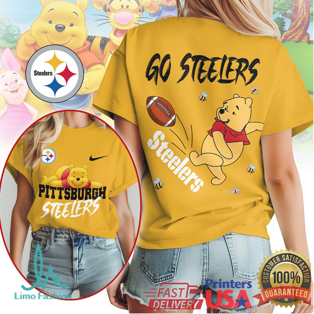 Pittsburgh Steelers Official NFL Winnie The Pooh Go Shirt - Limotees LLC