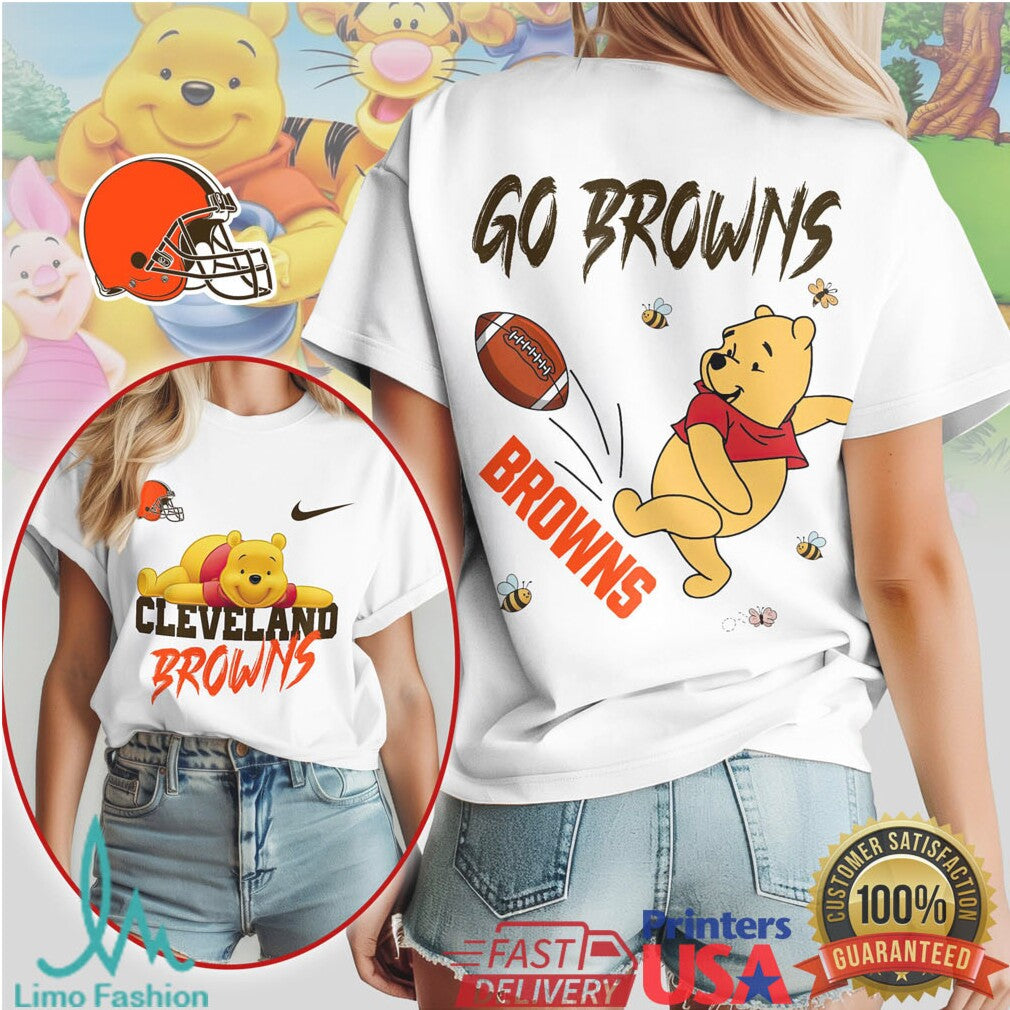 Cleveland Browns Official NFL Winnie The Pooh Go Shirt - Limotees LLC