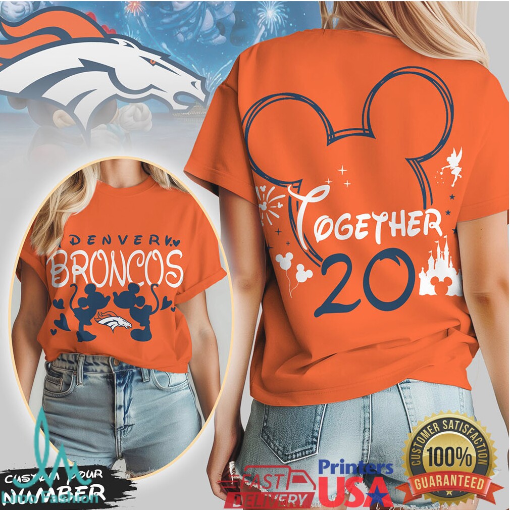 Denver Broncos Official NFL Valentine Mickey Together Shirt