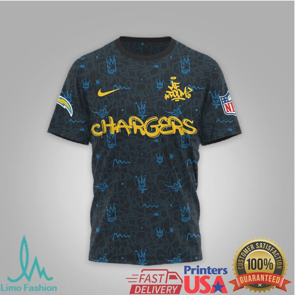Los Angeles Chargers Official NFL x MF DOOM 3D Shirt - Limotees LLC
