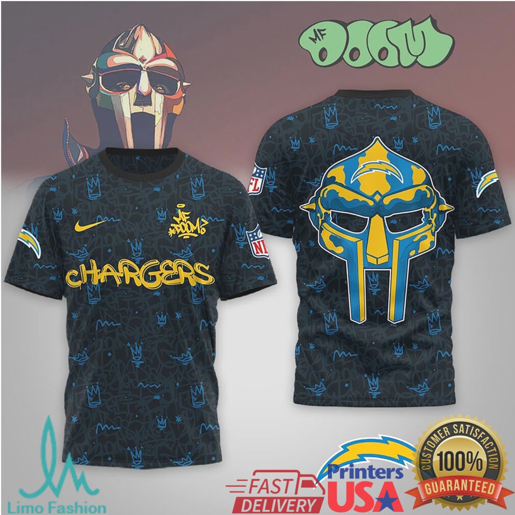 Los Angeles Chargers Official NFL x MF DOOM 3D Shirt - Limotees LLC