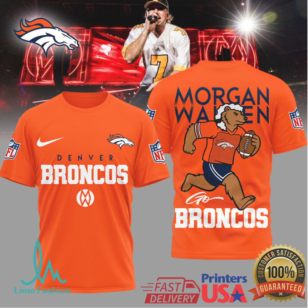 Denver Broncos Official NFL Morgan Wallen Fan 3D Shirt - Limotees LLC