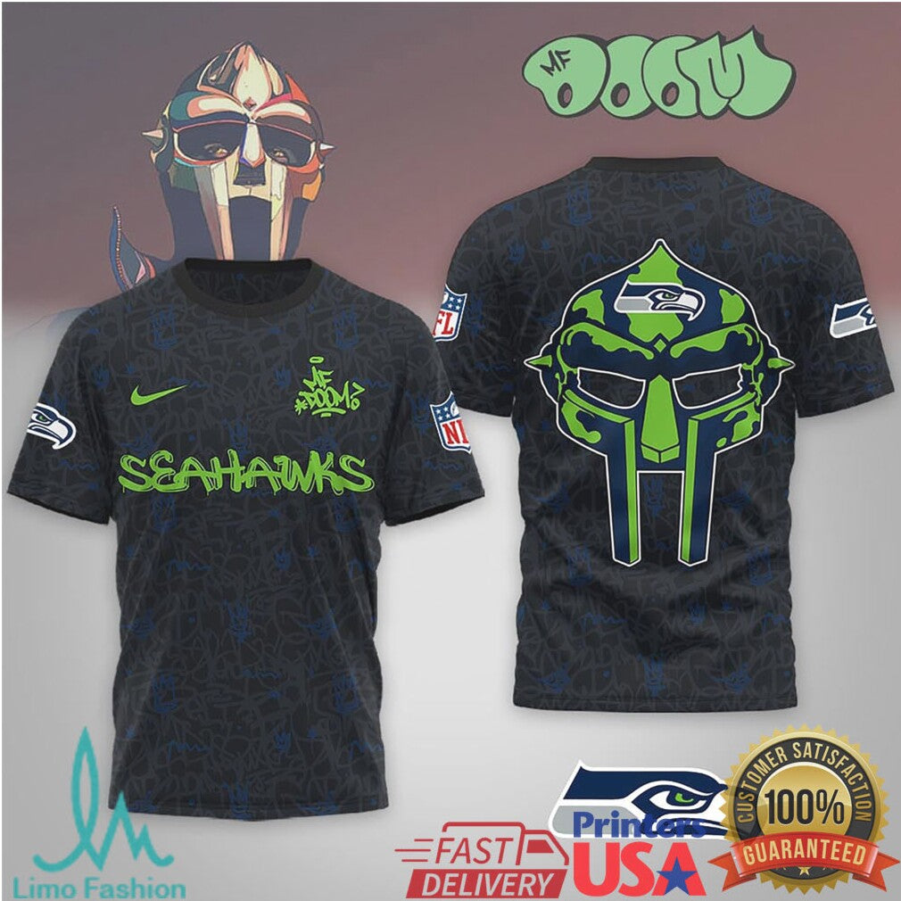 Seattle Seahawks Official NFL x MF DOOM 3D Shirt - Limotees LLC