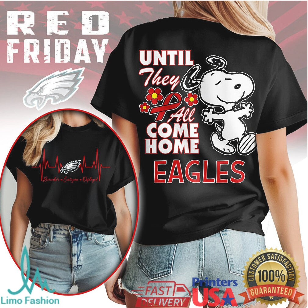 Philadelphia Eagles Official NFL Snoopy Red Friday 3D Shirt - Limotees LLC