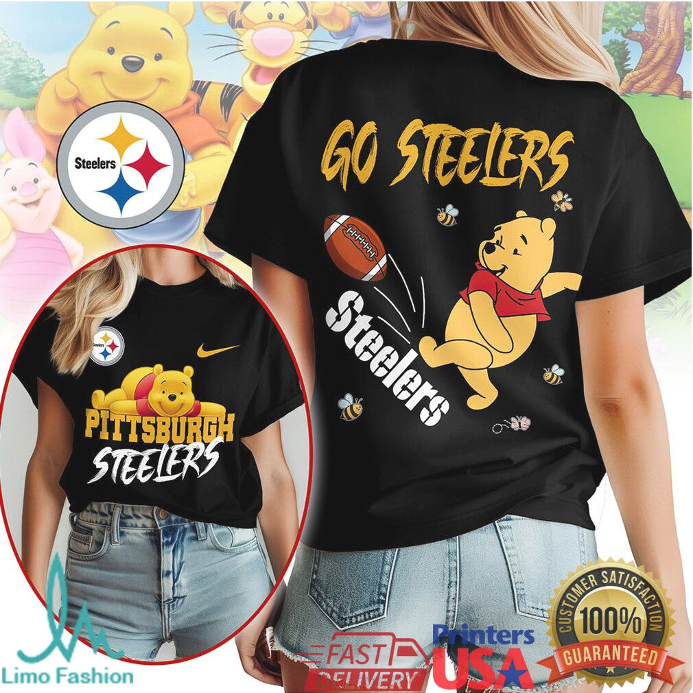 Pittsburgh Steelers Official NFL Winnie The Pooh Go Shirt - Limotees LLC