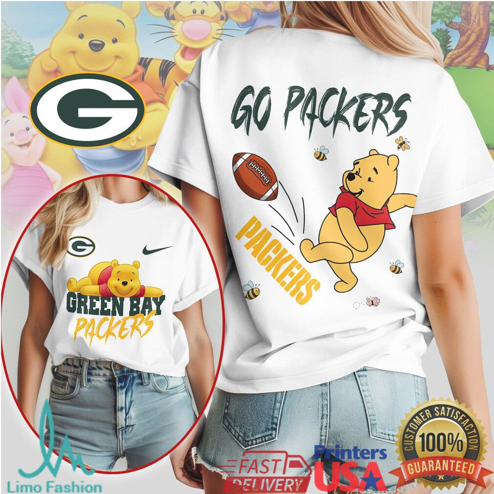 Green Bay Packers Official NFL Winnie The Pooh Go Shirt - Limotees LLC