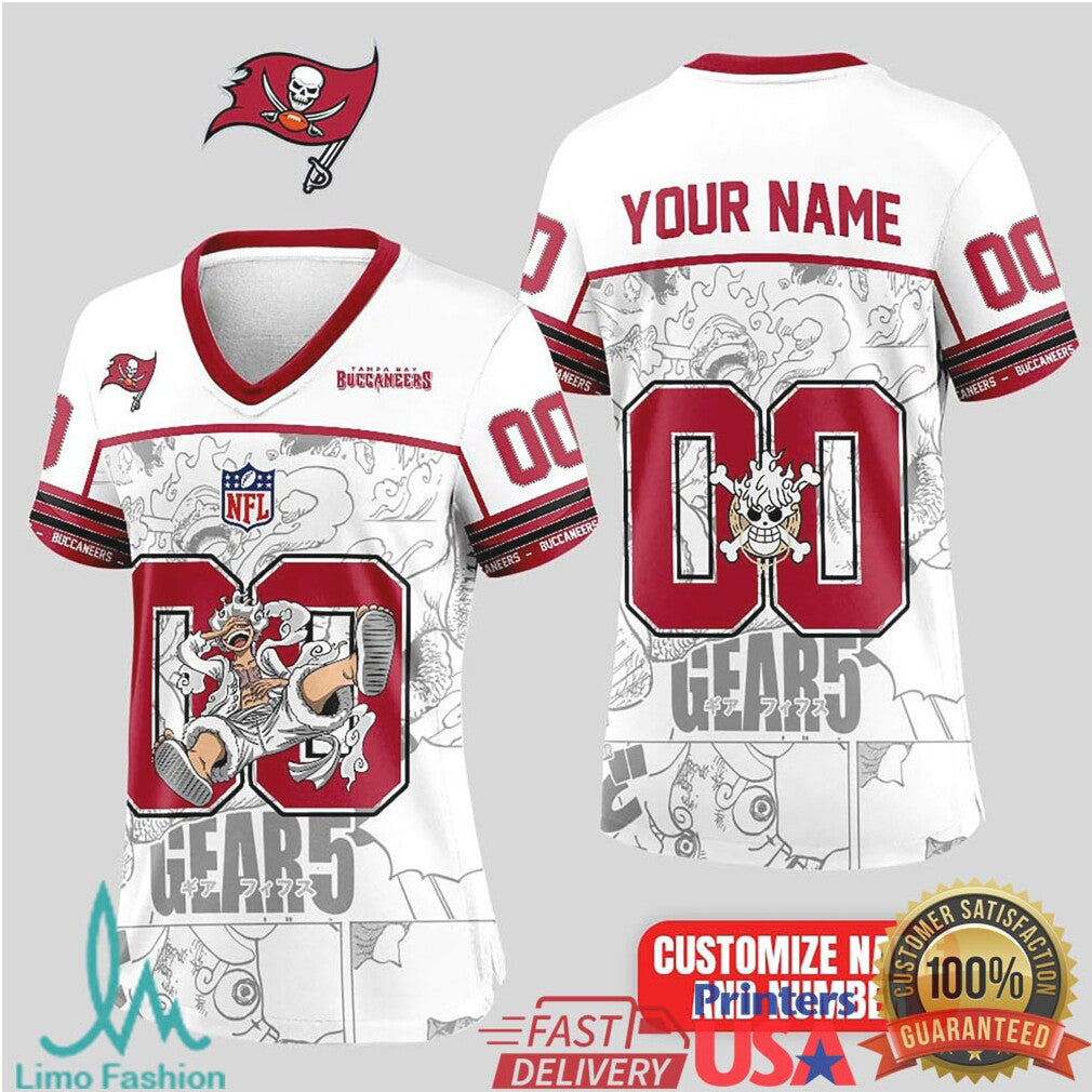Tampa Bay Buccaneers Official NFL Luffy Gear 5 Special Edition Baseball Jersey Custom Name - Limotees LLC