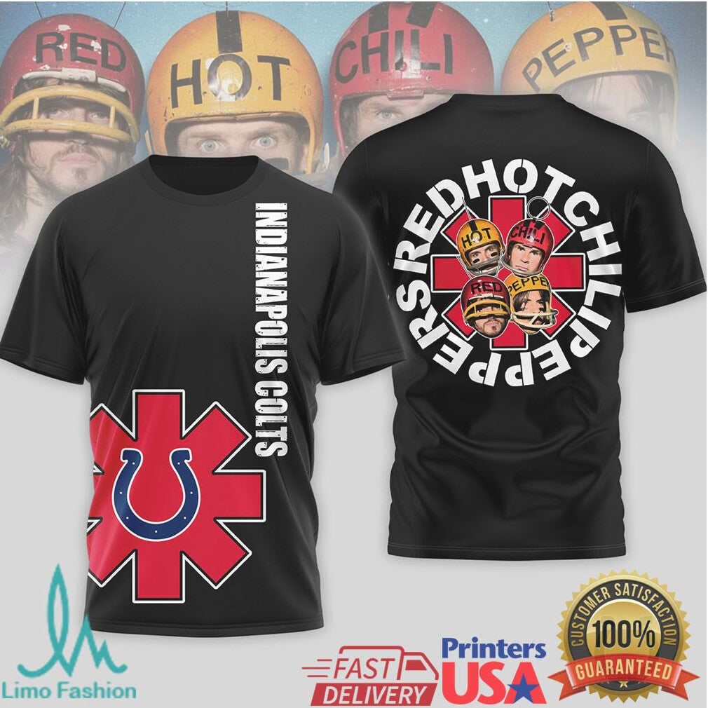 Indianapolis Colts Official NFL Red Hot Chilli Peppers 3D Shirt - Limotees LLC