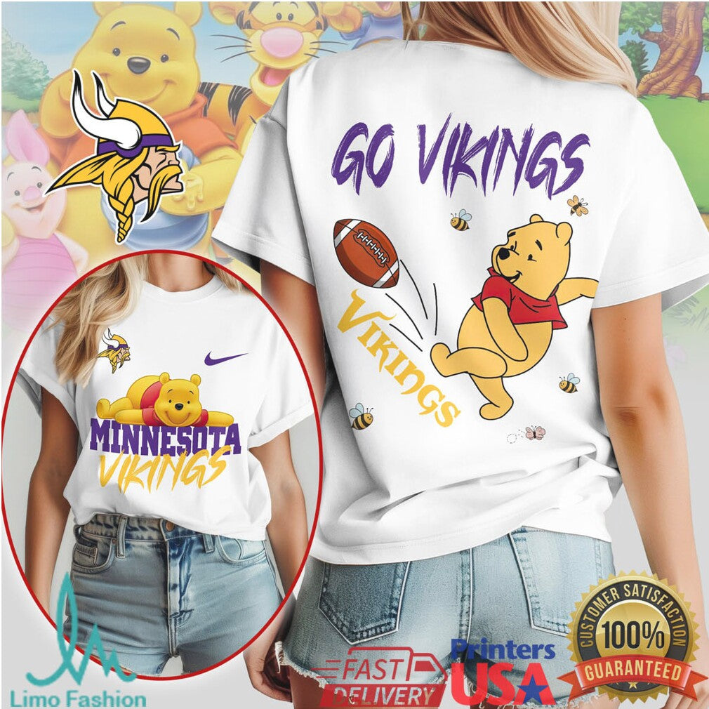 Minnesota Vikings Official NFL Winnie The Pooh Go Shirt - Limotees LLC