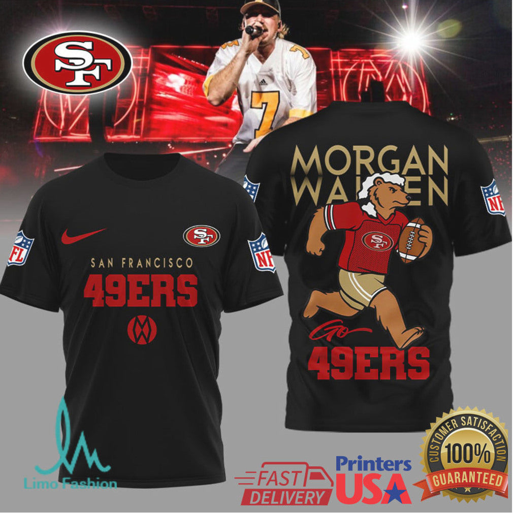 San Francisco 49ers Official NFL Morgan Wallen Fan 3D Shirt - Limotees LLC