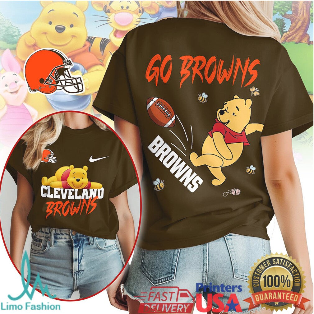 Cleveland Browns Official NFL Winnie The Pooh Go Shirt - Limotees LLC