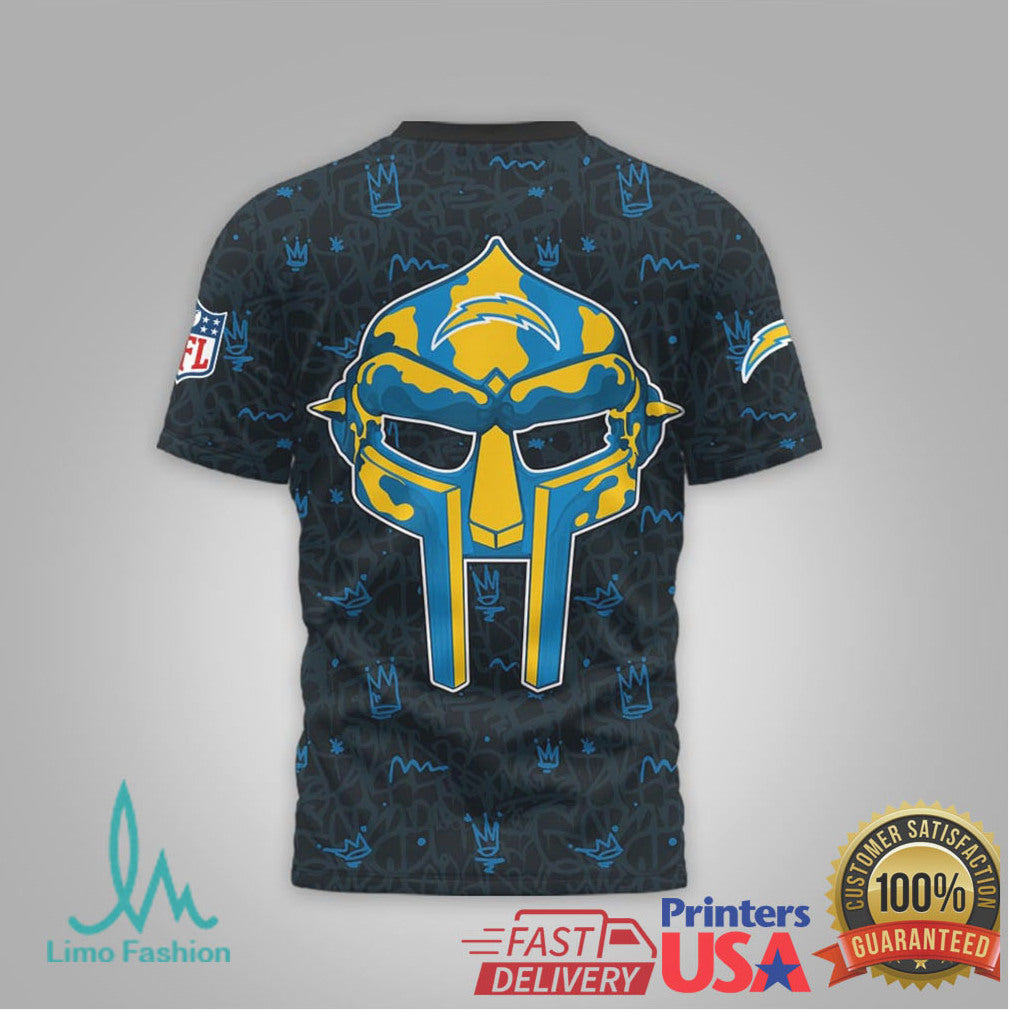 Los Angeles Chargers Official NFL x MF DOOM 3D Shirt - Limotees LLC