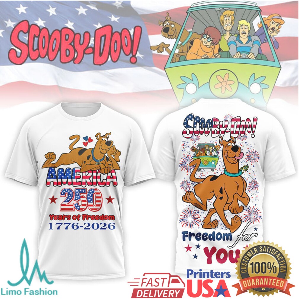 Scooby Doo America 250 Years of Freedom 1776 2026 Mystery Machine T Shirt - Limotees LLC