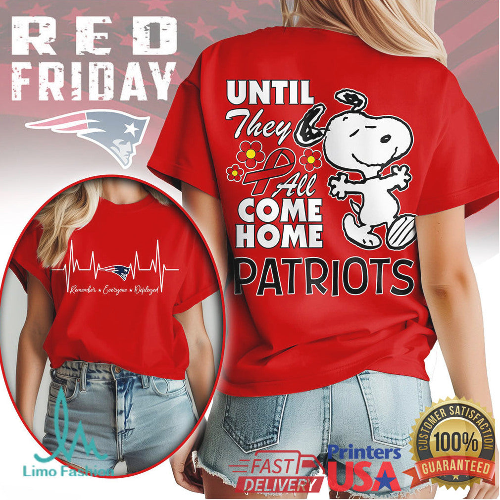 New England Patriots Official NFL Snoopy Red Friday 3D Shirt - Limotees LLC