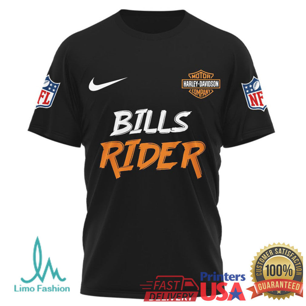 Buffalo Bills Official NFL Ghost Rider Harley Davidson 3D Shirt - Limotees LLC