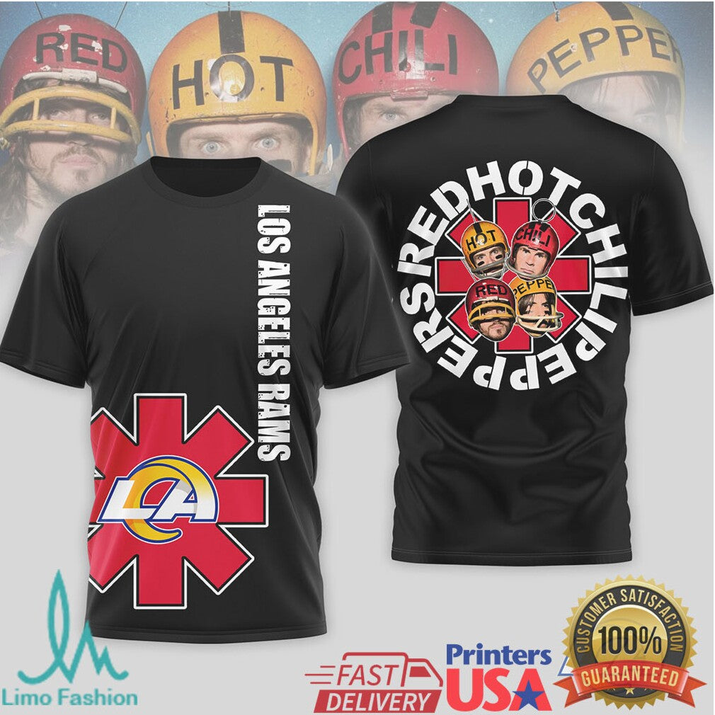 Los Angeles Rams Official NFL Red Hot Chilli Peppers 3D Shirt - Limotees LLC