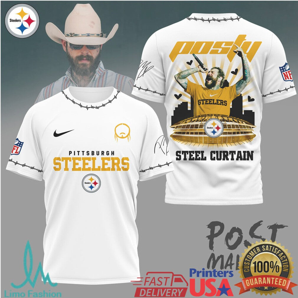 Pittsburgh Steelers Official NFL Post Malone Fan 3D Shirt - Limotees LLC