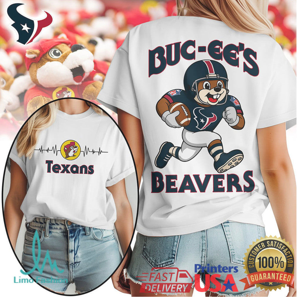 Buc ee's Beavers x Houston Texans NFL Football Mascot T shirt - Limotees LLC