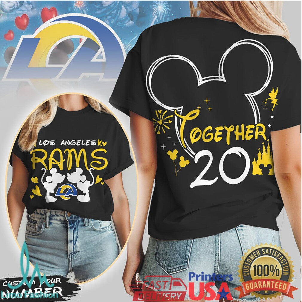 Los Angeles Rams Official NFL Valentine Mickey Together Shirt - Limotees LLC