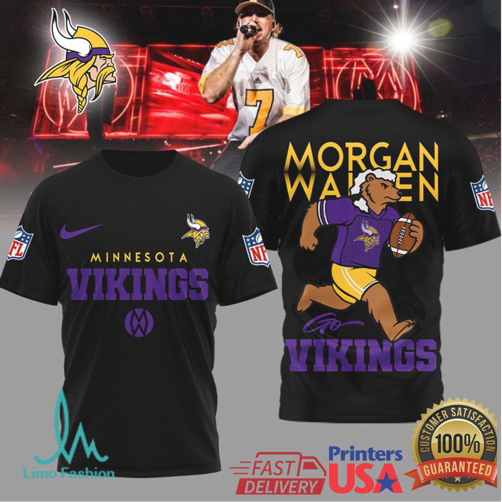 Minnesota Vikings Official NFL Morgan Wallen Fan 3D Shirt - Limotees LLC