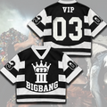 Bigbang Cosmos Tour Striped Mixed Mesh Jersey Biiig Album Outfit Gift for Fans