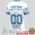 Los Angeles Chargers Official NFL Luffy Gear 5 Special Edition Baseball Jersey Custom Name - Limotees LLC