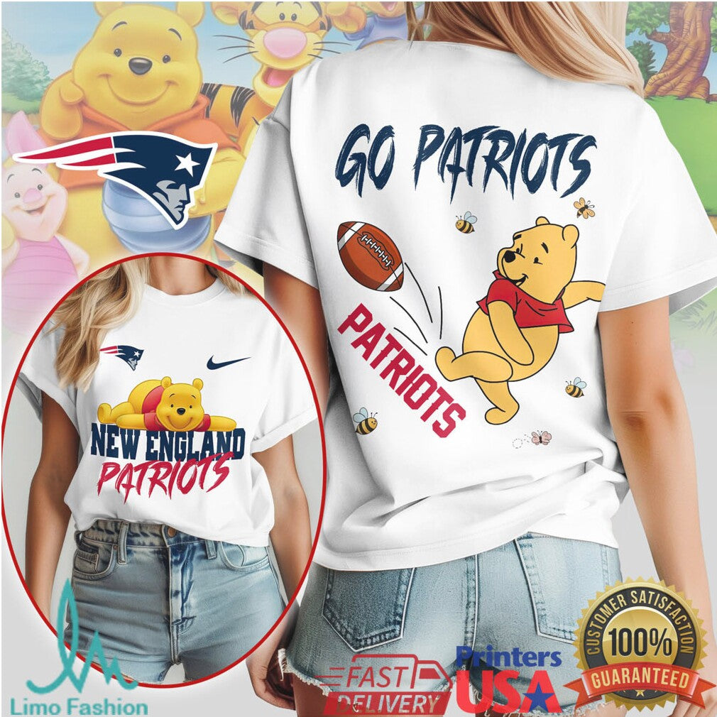 New England Patriots Official NFL Winnie The Pooh Go Shirt - Limotees LLC