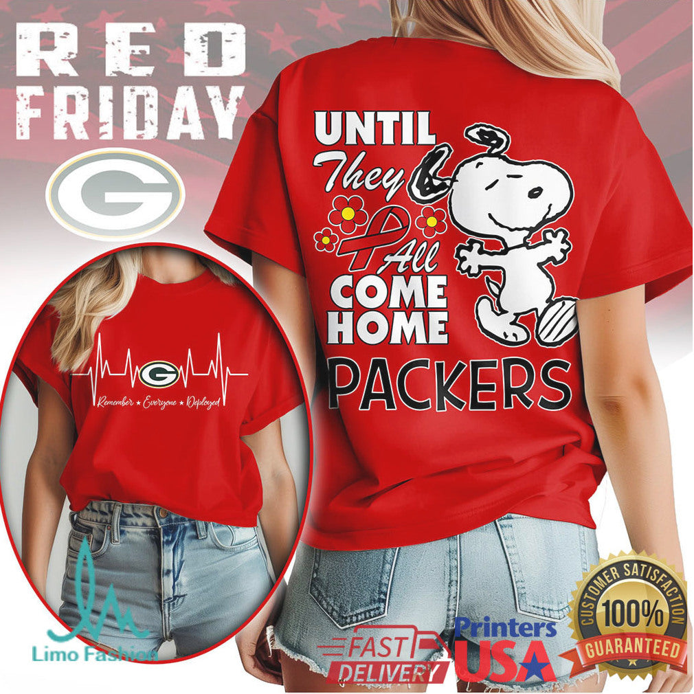 Green Bay Packers Official NFL Snoopy Red Friday 3D Shirt - Limotees LLC