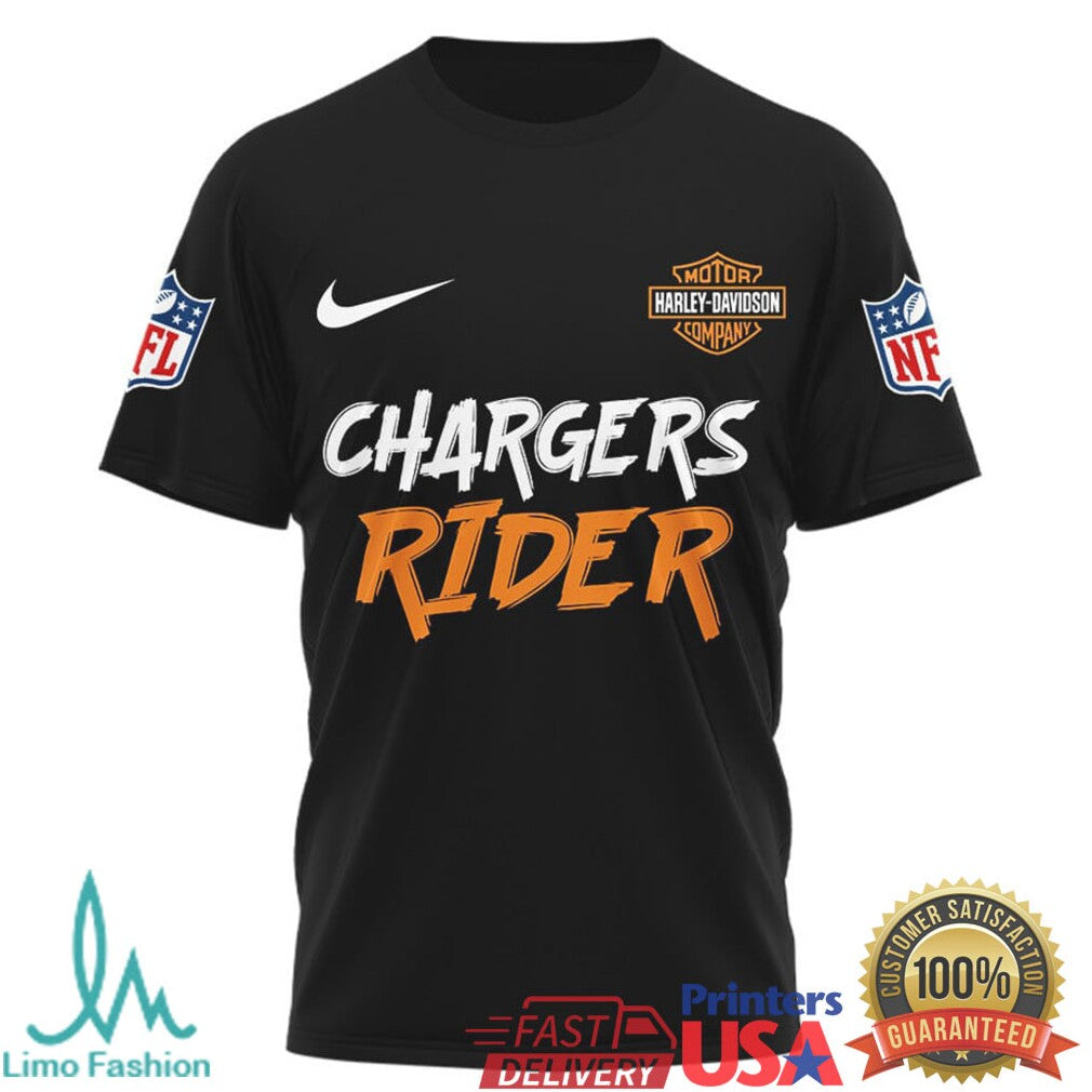 Los Angeles Chargers Official NFL Ghost Rider Harley Davidson 3D Shirt - Limotees LLC