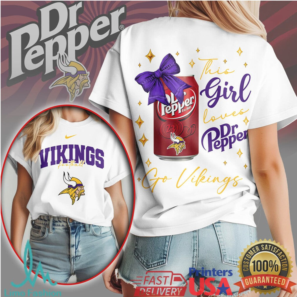 Minnesota Vikings Official NFL Dr Pepper Fan 3D Shirt - Limotees LLC