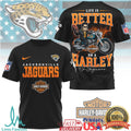 Jacksonville Jaguars Official NFL Elvis Presley Harley Davidson 3D Shirt - Limotees LLC