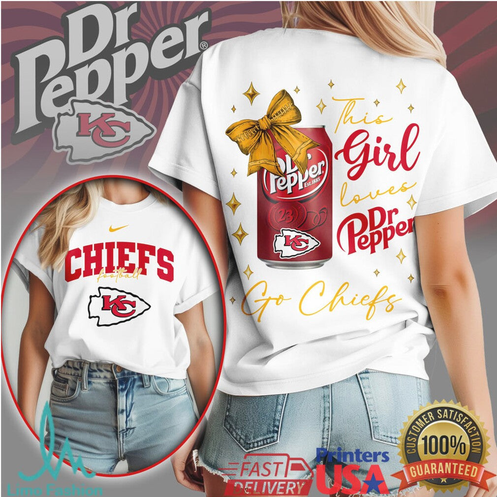 Kansas City Chiefs Official NFL Dr Pepper Fan 3D Shirt - Limotees LLC