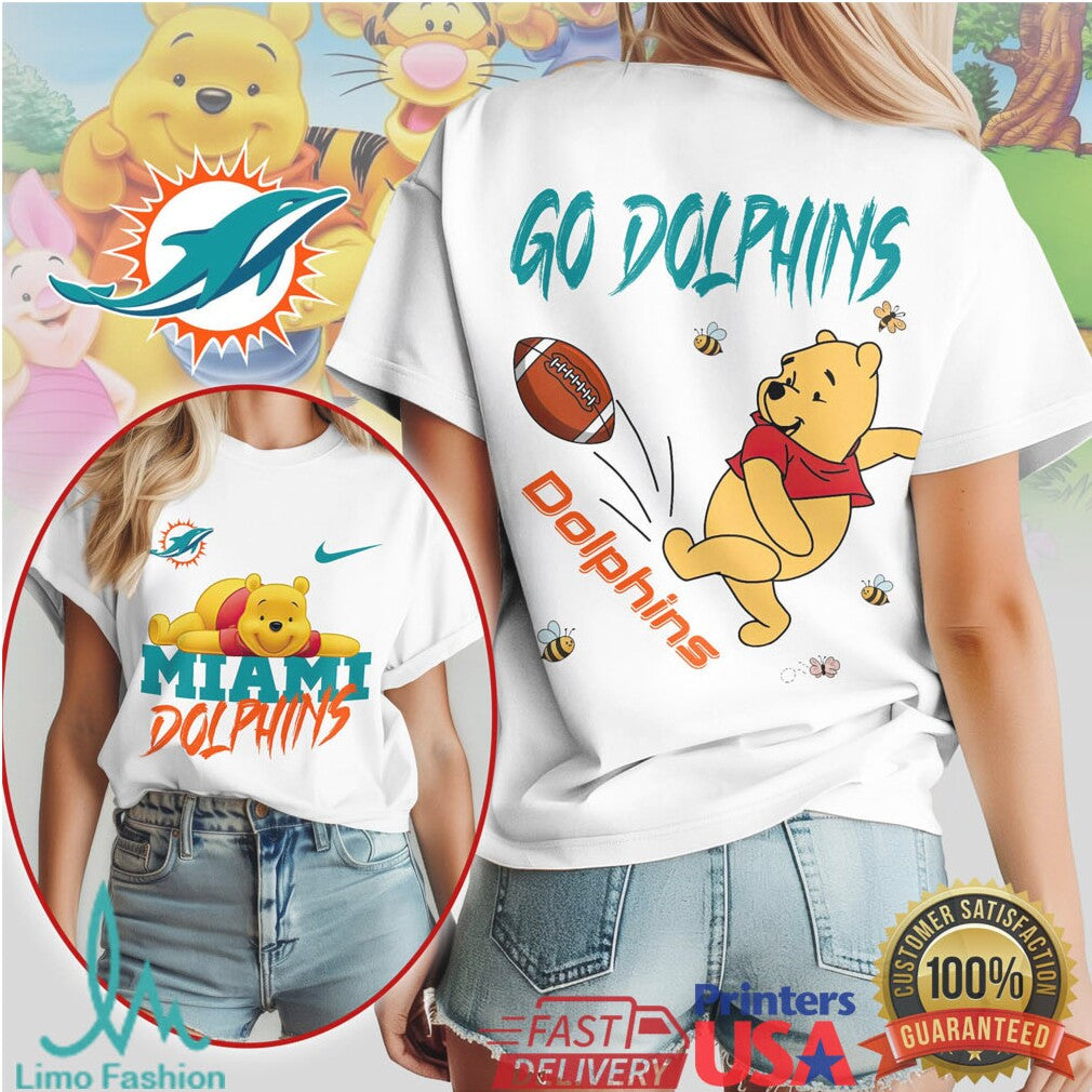 Miami Dolphins Official NFL Winnie The Pooh Go Shirt - Limotees LLC