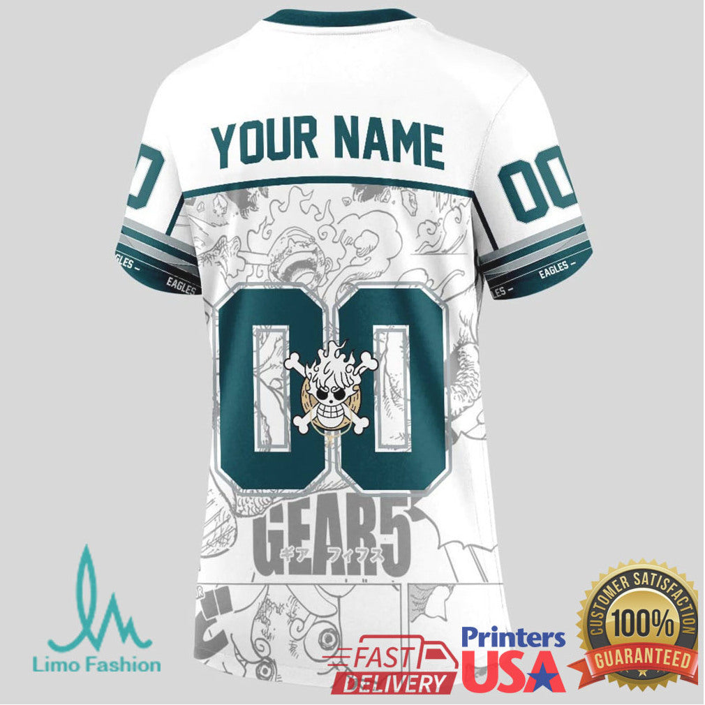 Philadelphia Eagles Official NFL Luffy Gear 5 Special Edition Baseball Jersey Custom Name - Limotees LLC