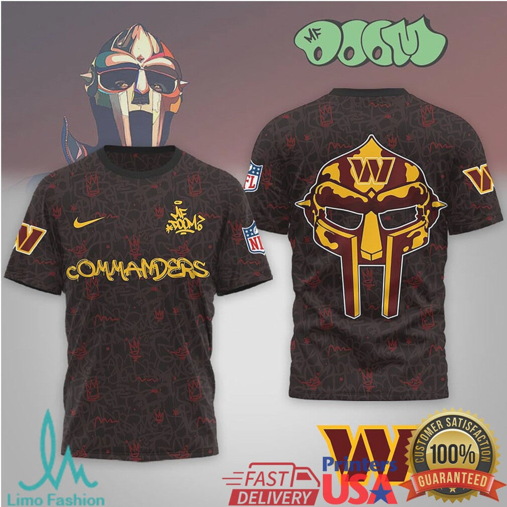Washington Commanders Official NFL x MF DOOM 3D Shirt - Limotees LLC